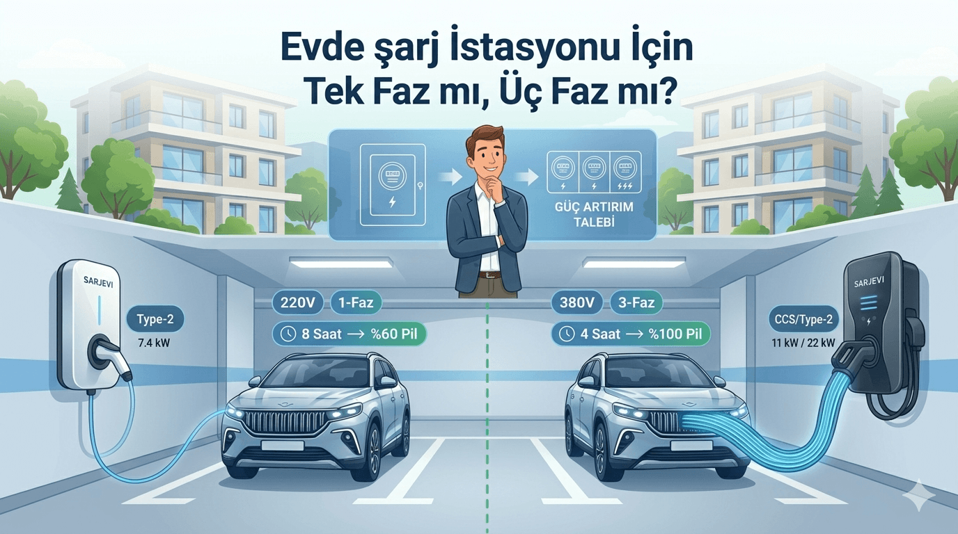 Evde Şarj İstasyonu İçin Tek Faz mı, Üç Faz mı?