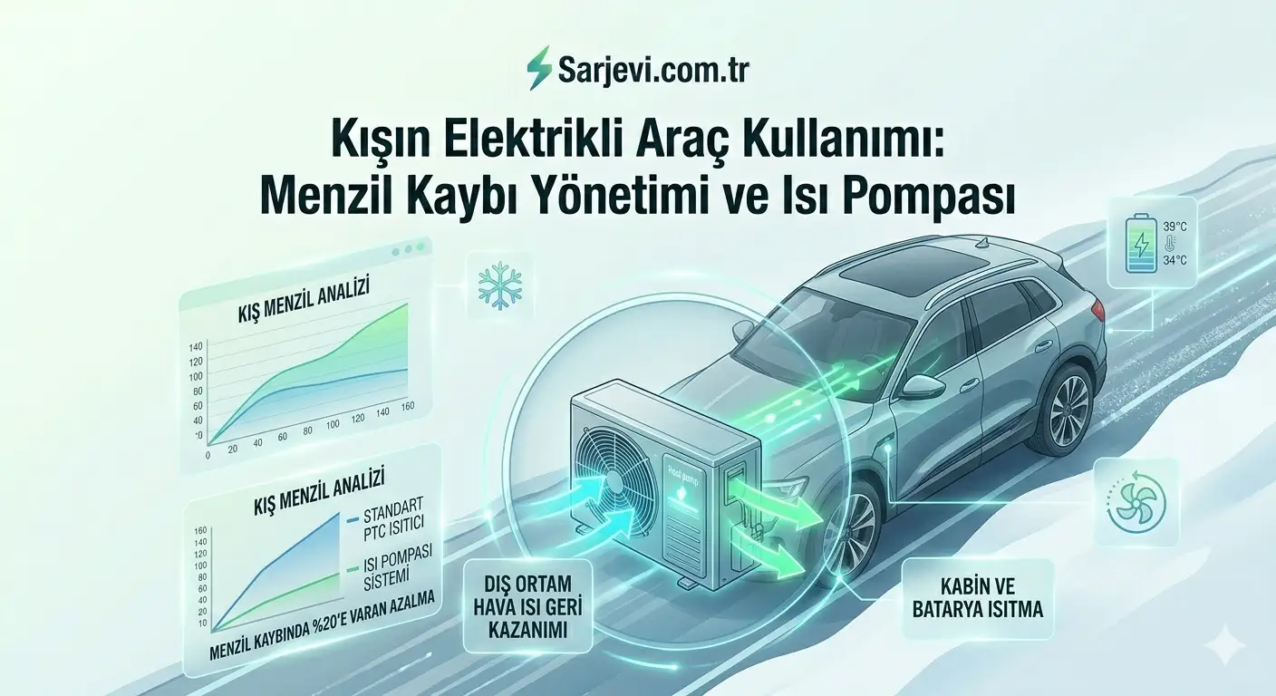 Kışın Elektrikli Araç Kullanımı: Menzil Kaybı Yönetimi ve Isı Pompası